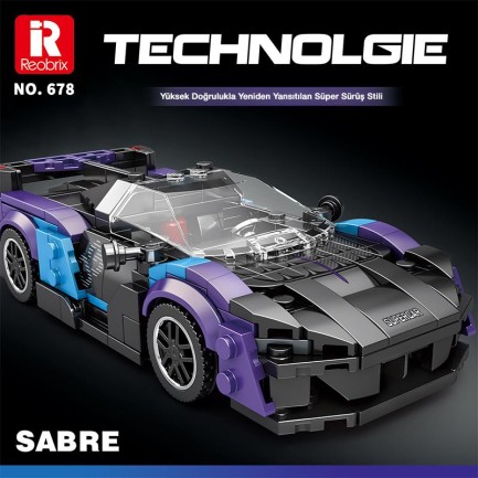 Reobrix Creator 678 McLaren Sabre Spor Araba Yaratıcı Yapı Blok Seti Building Blocks - 390 Parça - Thumbnail