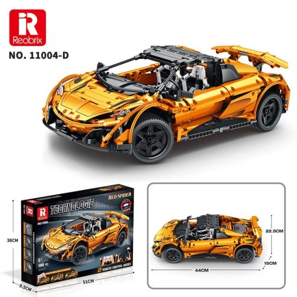 Reobrix Technic 11004-D 1/10 McLaren 675LT Spider Araba Kumanda&Motorlu Yaratıcı Yapı Blok Seti Building Blocks - 1886 Parça - Thumbnail