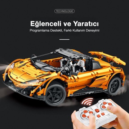 Reobrix Technic 11002-D 1/10 McLaren 675LT Spider Araba Kumanda&Motorlu Yaratıcı Yapı Blok Seti Building Blocks - 1886 Parça - Thumbnail