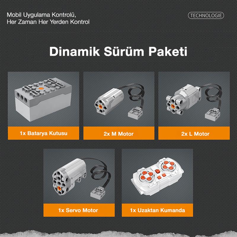 Reobrix Technic 11002-D 1/10 McLaren 675LT Spider Araba Kumanda&Motorlu Yaratıcı Yapı Blok Seti Building Blocks - 1886 Parça