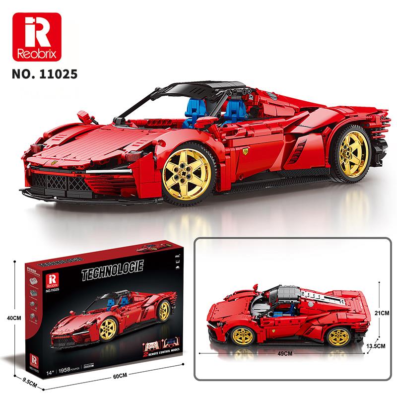 Reobrix Technic 11025 Ferrari Daytona SP3 Araba Yaratıcı Yapı Blok Seti Building Blocks - 1958 Parça