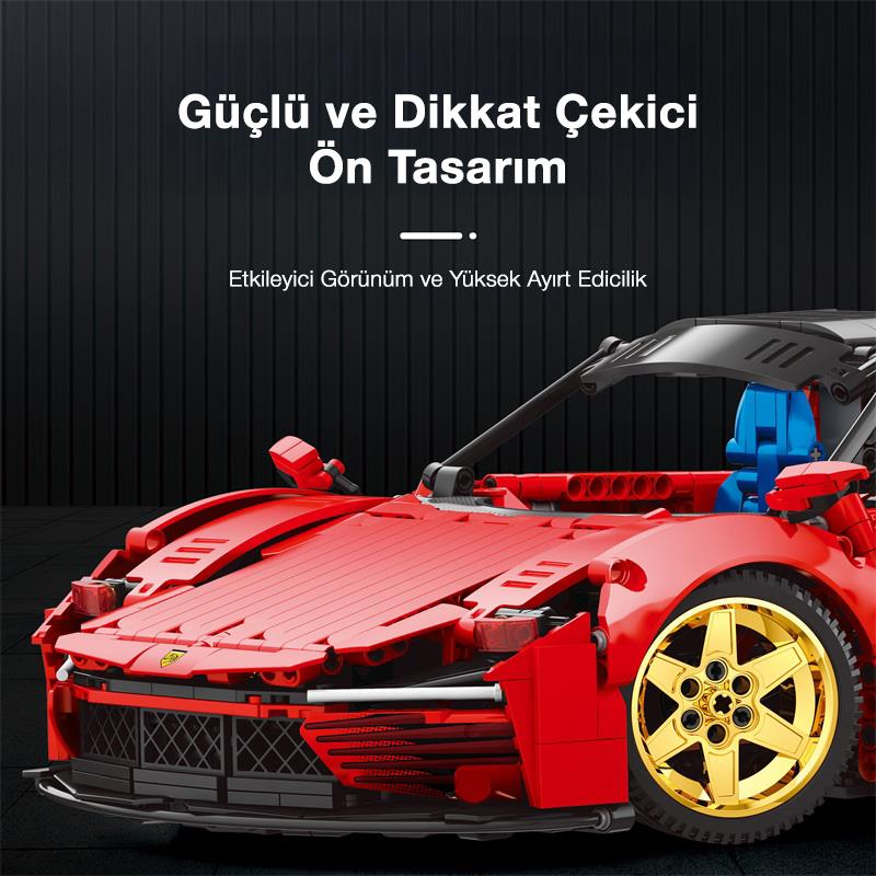 Reobrix Technic 11025 Ferrari Daytona SP3 Araba Yaratıcı Yapı Blok Seti Building Blocks - 1958 Parça