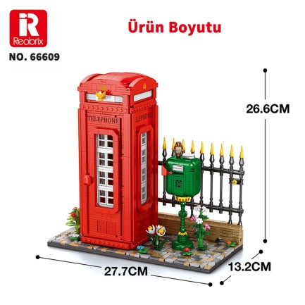 Reobrix Telephone Booth 66609 Brick Yapım Seti - Thumbnail