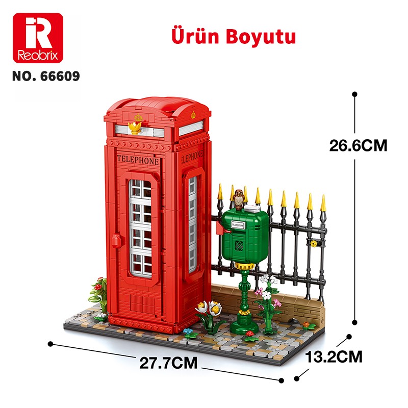 Reobrix Telephone Booth 66609 Brick Yapım Seti