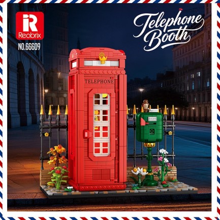 Reobrix Telephone Booth 66609 Brick Yapım Seti - Thumbnail