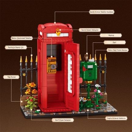 Reobrix Telephone Booth 66609 Brick Yapım Seti - Thumbnail