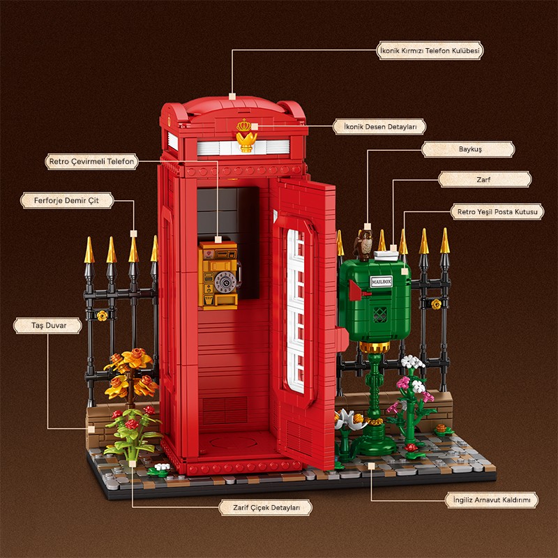 Reobrix Telephone Booth 66609 Brick Yapım Seti