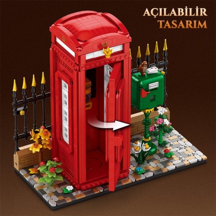 Reobrix Telephone Booth 66609 Brick Yapım Seti - Thumbnail