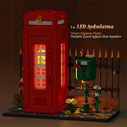 Reobrix Telephone Booth 66609 Brick Yapım Seti - Thumbnail