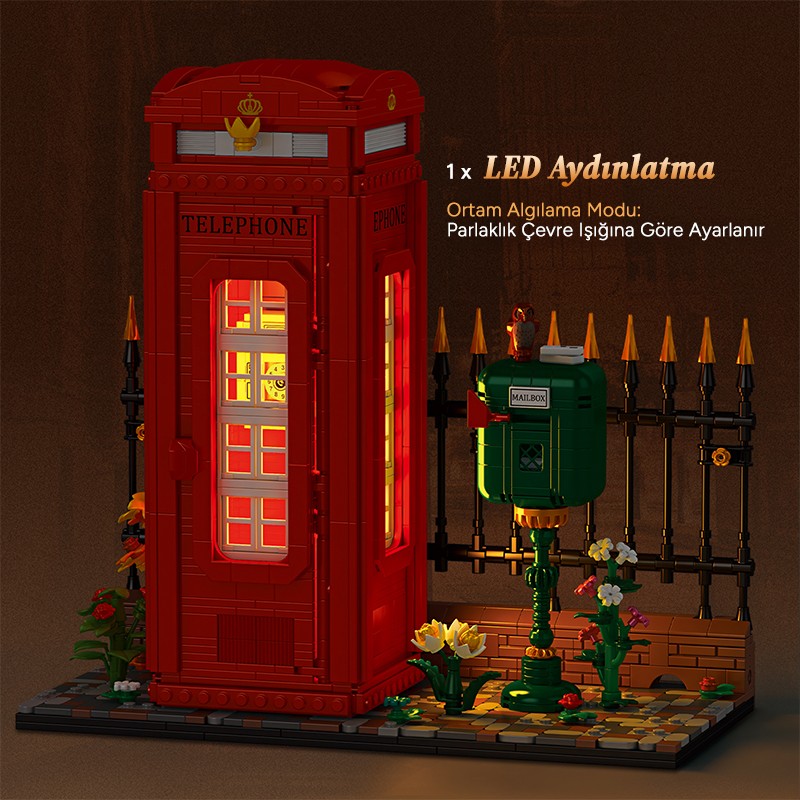 Reobrix Telephone Booth 66609 Brick Yapım Seti