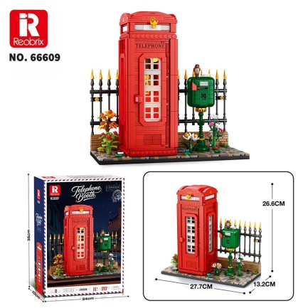Reobrix Telephone Booth 66609 Brick Yapım Seti - Thumbnail