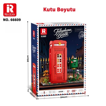 Reobrix Telephone Booth 66609 Brick Yapım Seti - Thumbnail