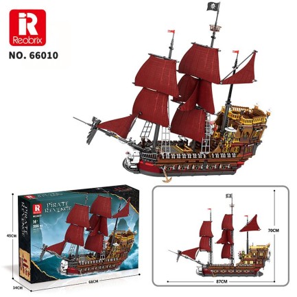 Reobrix 66010 Korsan Gemisi Yaratıcı Yapı Blok Seti Building Blocks (Pirate Revenge - The Pirates) - 2776 Parça - Thumbnail
