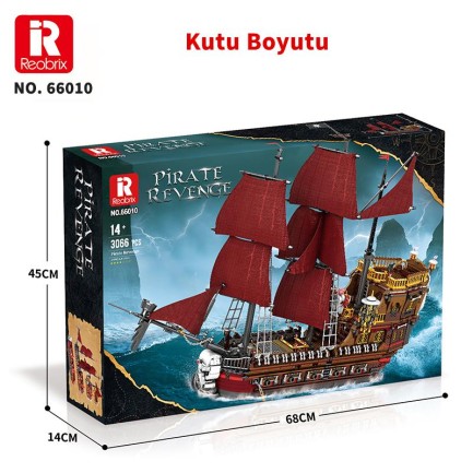 Reobrix 66010 Korsan Gemisi Yaratıcı Yapı Blok Seti Building Blocks (Pirate Revenge - The Pirates) - 2776 Parça - Thumbnail