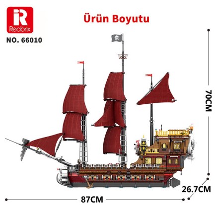 Reobrix 66010 Korsan Gemisi Yaratıcı Yapı Blok Seti Building Blocks (Pirate Revenge - The Pirates) - 2776 Parça - Thumbnail