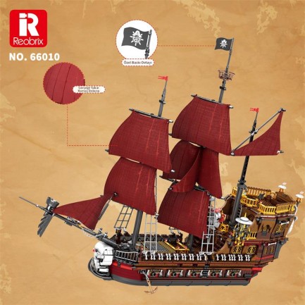 Reobrix 66010 Korsan Gemisi Yaratıcı Yapı Blok Seti Building Blocks (Pirate Revenge - The Pirates) - 2776 Parça - Thumbnail