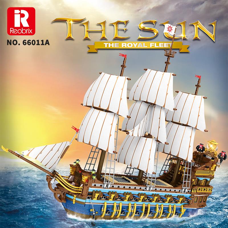 Reobrix 66011 Kraliyet Filosu Gemisi Yaratıcı Yapı Blok Seti Building Blocks (The Royal Fleet The Sun)- 3162 Parça