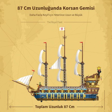 Reobrix 66011 Kraliyet Filosu Gemisi Yaratıcı Yapı Blok Seti Building Blocks (The Royal Fleet The Sun)- 3162 Parça - Thumbnail