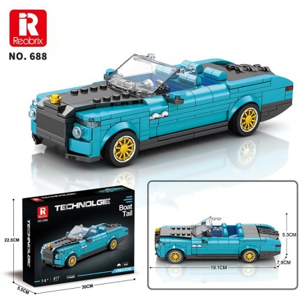 Reobrix Creator 688 Rolls Royce Boat Tail Araba Yaratıcı Yapı Blok Seti Building Blocks - 417 Parça - Thumbnail