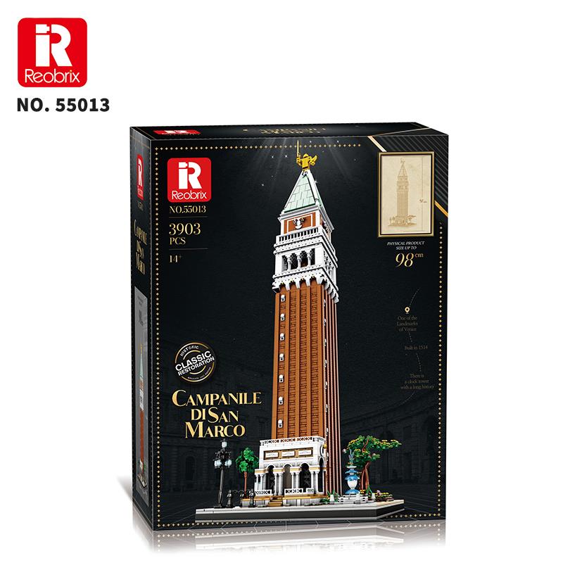 Reobrix 55013 Aziz Mark'ın Çan Kulesi Yaratıcı Yapı Blok Seti Building Blocks (Campanile Di San Marco)-3903Parça