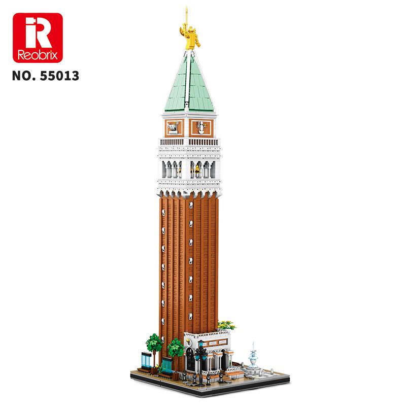 Reobrix 55013 Aziz Mark'ın Çan Kulesi Yaratıcı Yapı Blok Seti Building Blocks (Campanile Di San Marco)-3903Parça