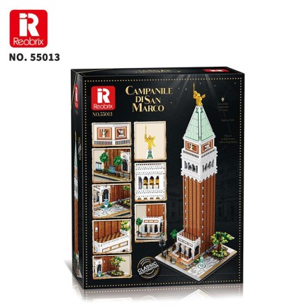 Reobrix 55013 Aziz Mark'ın Çan Kulesi Yaratıcı Yapı Blok Seti Building Blocks (Campanile Di San Marco)-3903Parça - Thumbnail