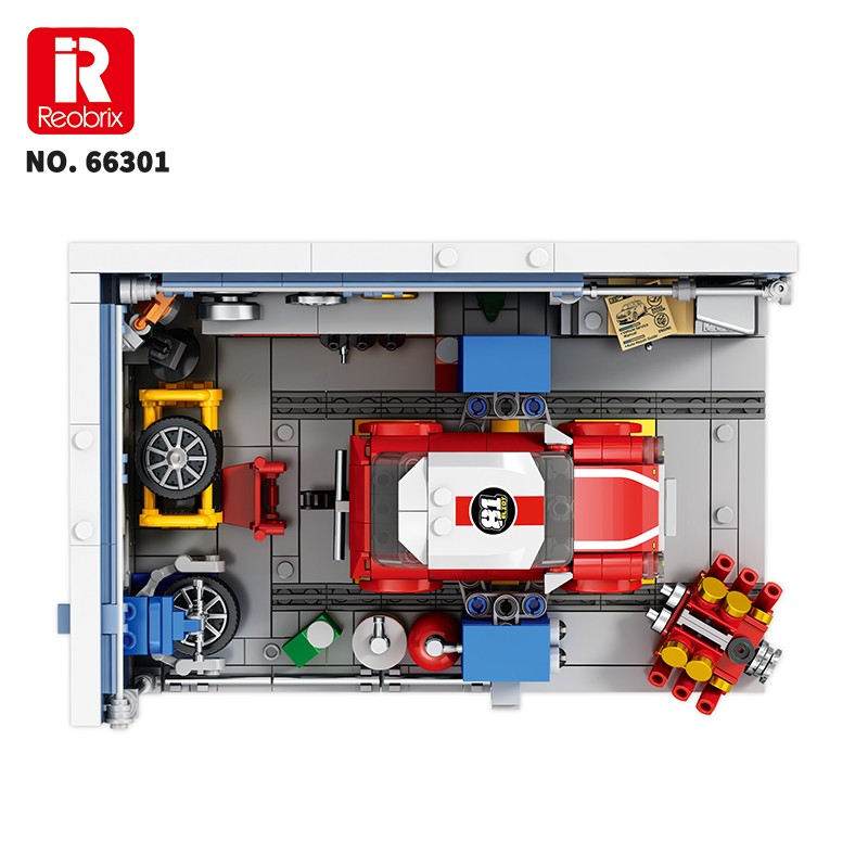 Reobrix Triangular Auto Repair Shop Scene 66301 Brick Yapım Seti