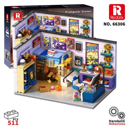 Reobrix - Reobrix Triangular Bedroom Scene 66306 Brick Yapım Seti