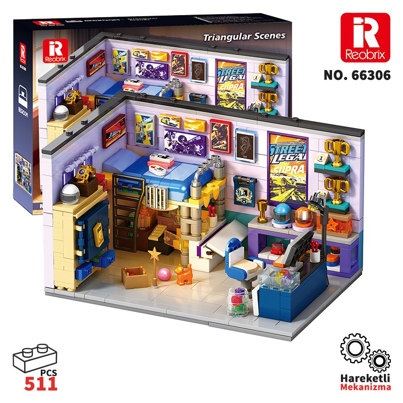 Reobrix Triangular Bedroom Scene 66306 Brick Yapım Seti