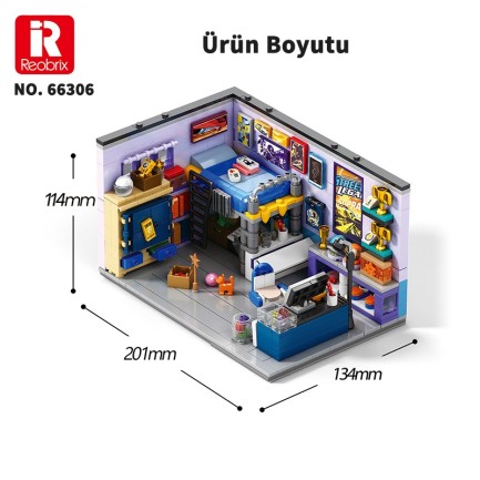Reobrix Triangular Bedroom Scene 66306 Brick Yapım Seti - Thumbnail