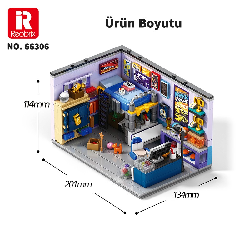 Reobrix Triangular Bedroom Scene 66306 Brick Yapım Seti