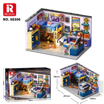 Reobrix Triangular Bedroom Scene 66306 Brick Yapım Seti - Thumbnail