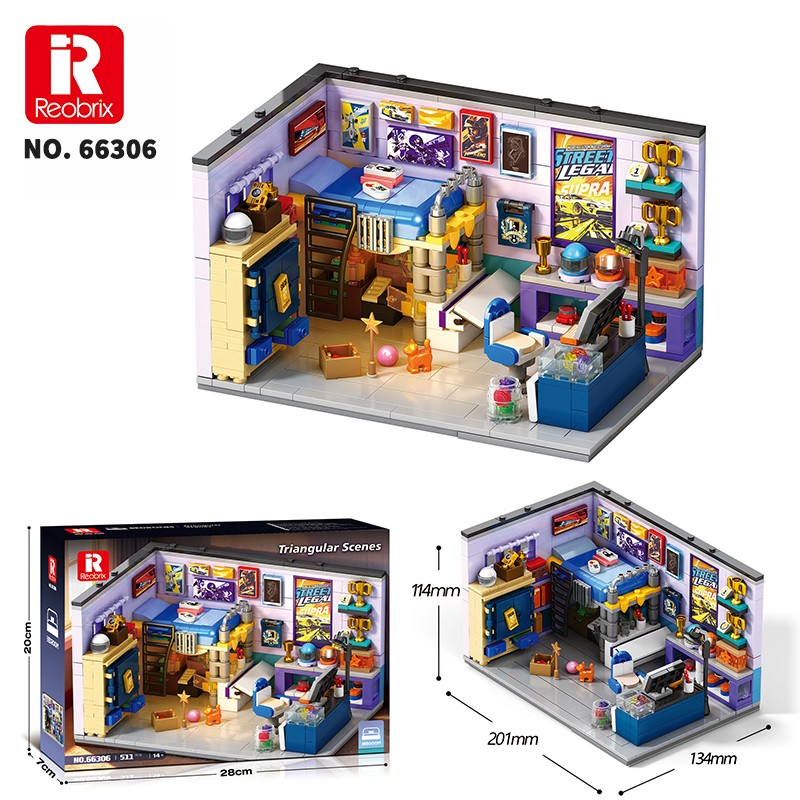 Reobrix Triangular Bedroom Scene 66306 Brick Yapım Seti