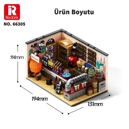 Reobrix Triangular Beer Bar Scene 66305 Brick Yapım Seti - Thumbnail