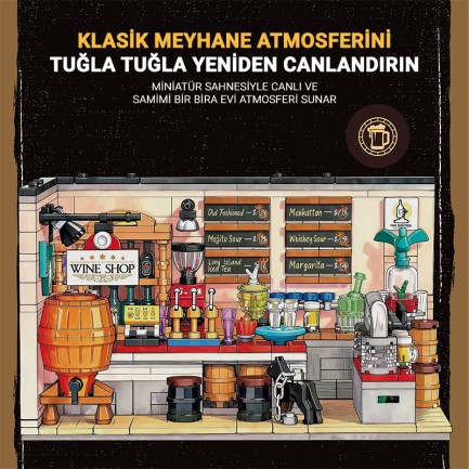 Reobrix Triangular Beer Bar Scene 66305 Brick Yapım Seti - Thumbnail