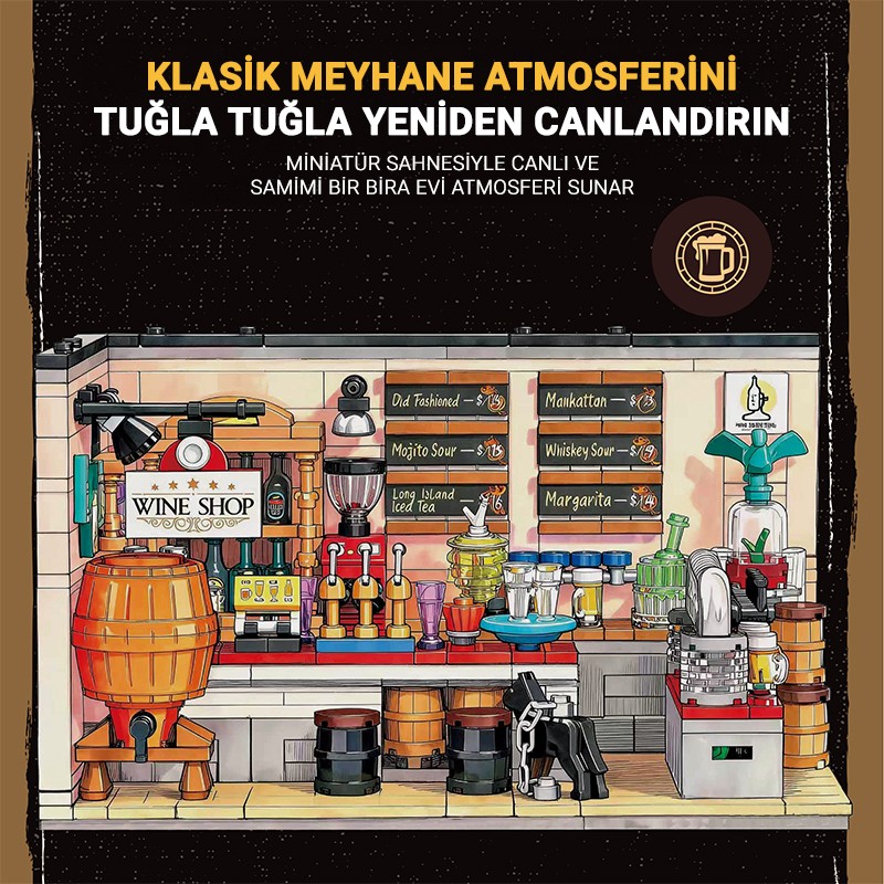 Reobrix Triangular Beer Bar Scene 66305 Brick Yapım Seti