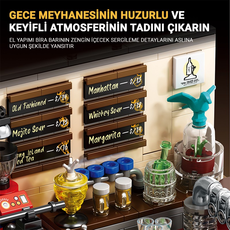 Reobrix Triangular Beer Bar Scene 66305 Brick Yapım Seti