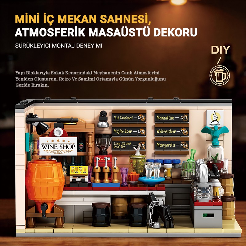 Reobrix Triangular Beer Bar Scene 66305 Brick Yapım Seti