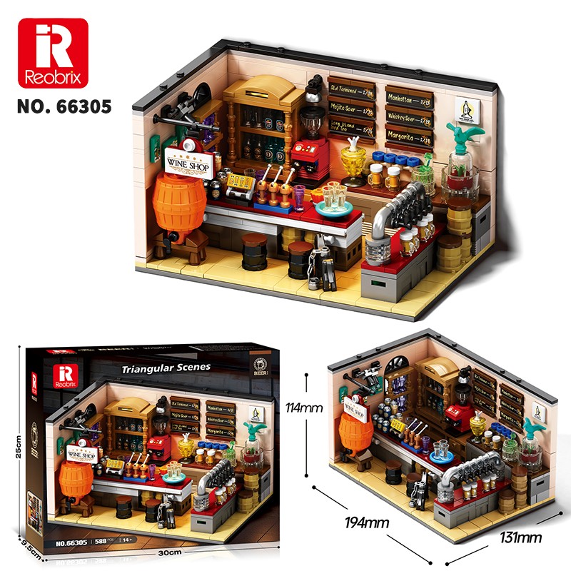 Reobrix Triangular Beer Bar Scene 66305 Brick Yapım Seti