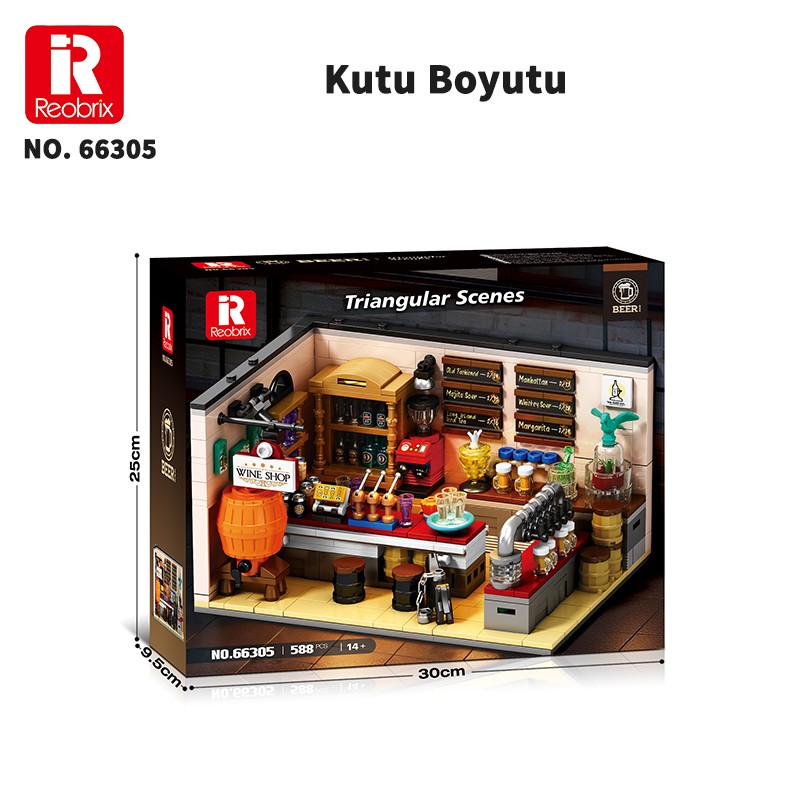 Reobrix Triangular Beer Bar Scene 66305 Brick Yapım Seti