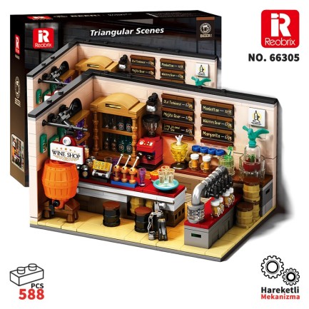 Reobrix - Reobrix Triangular Beer Bar Scene 66305 Brick Yapım Seti