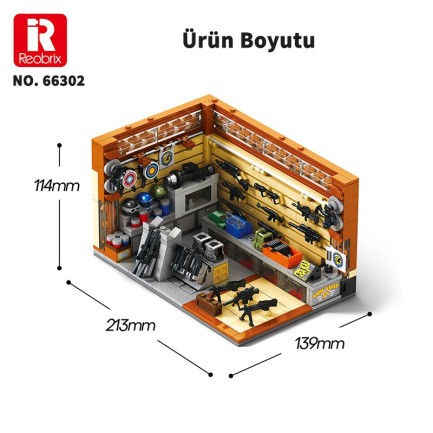 Reobrix Triangular Gun Shop Scene 66302 Brick Yapım Seti - Thumbnail