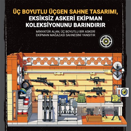 Reobrix Triangular Gun Shop Scene 66302 Brick Yapım Seti - Thumbnail
