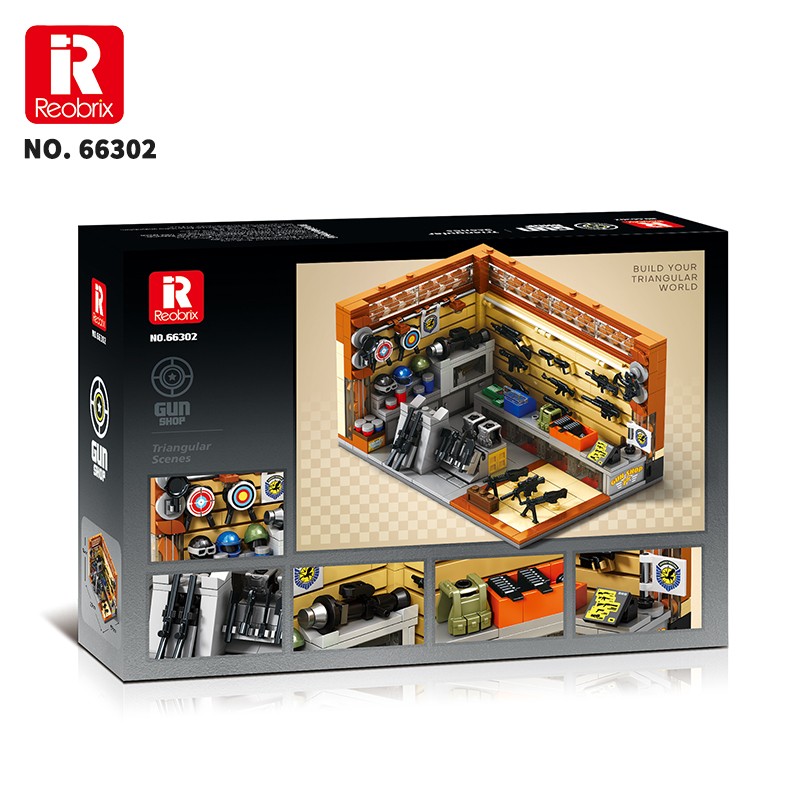Reobrix Triangular Gun Shop Scene 66302 Brick Yapım Seti