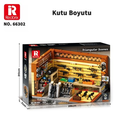 Reobrix Triangular Gun Shop Scene 66302 Brick Yapım Seti - Thumbnail