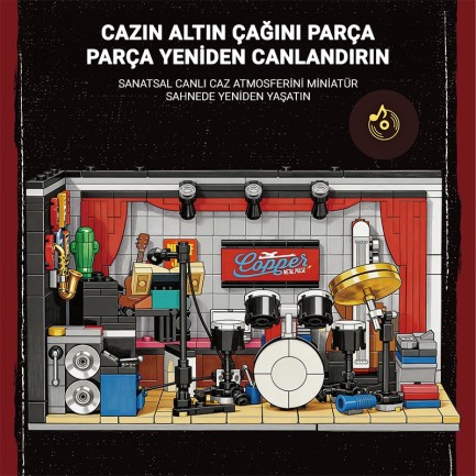 Reobrix Triangular Jazz Club Scene 66303 Brick Yapım Seti - Thumbnail