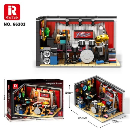Reobrix Triangular Jazz Club Scene 66303 Brick Yapım Seti - Thumbnail