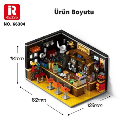 Reobrix Triangular Old Bar Scene 66304 Brick Yapım Seti - Thumbnail