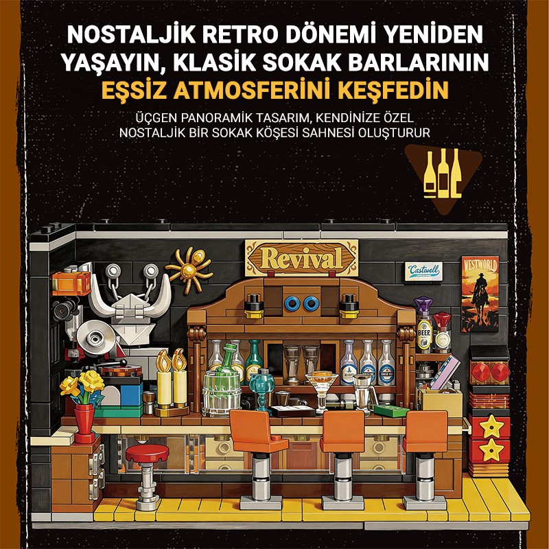 Reobrix Triangular Old Bar Scene 66304 Brick Yapım Seti