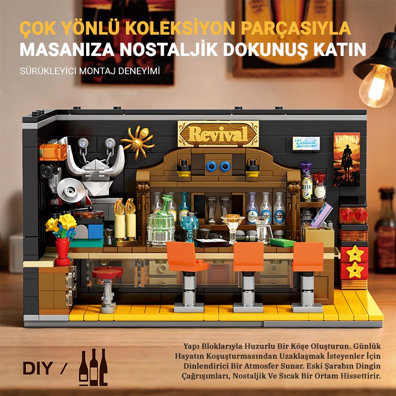 Reobrix Triangular Old Bar Scene 66304 Brick Yapım Seti